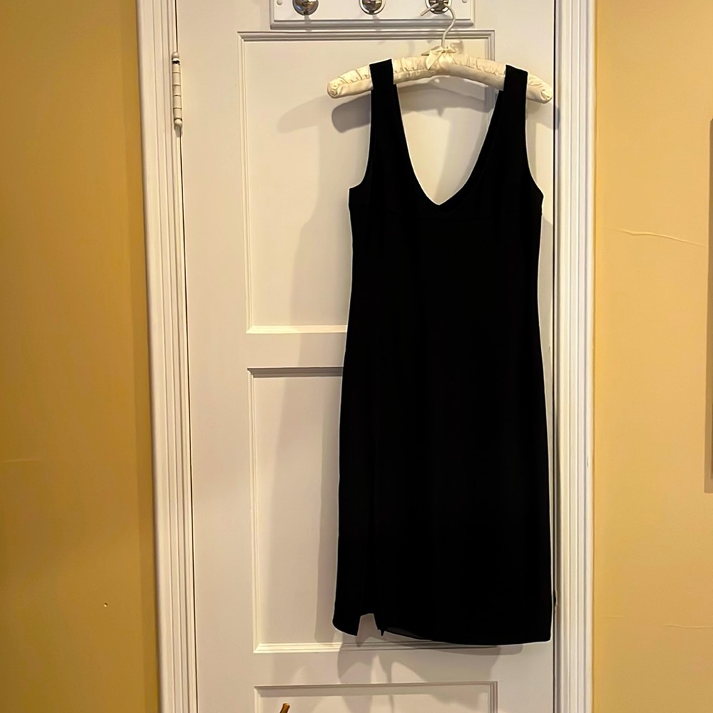 Armani collezioni.  Italy.  Black cocktail dress with side slit.  Gorgeous on !